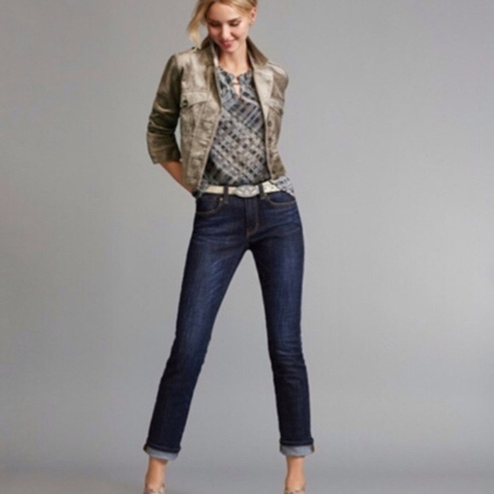 CAbi High Straight Blue Jeans size 12